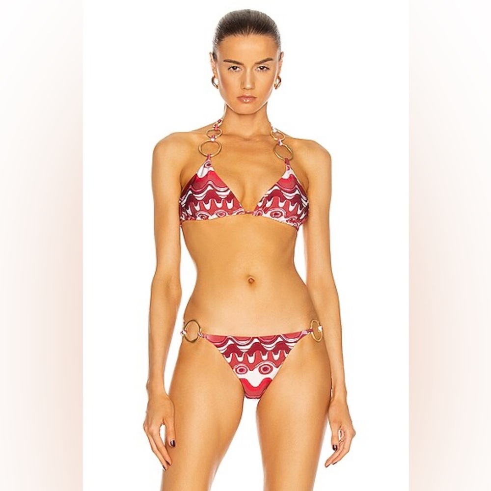 Cult Gaia Zoey Wave Bikini Set Pink